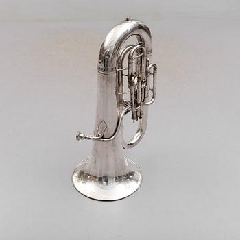 BASTUBA, försilvrad mässing, Besson & Co, 1900-tal.