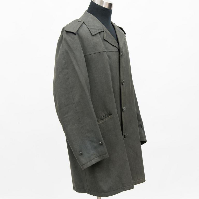 Five Finnish uniform overcoats, second half of 20th Century.