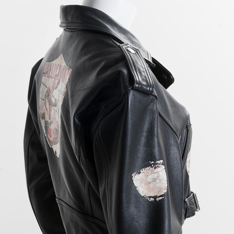 SKINNJACKA, "Bikermodell", Jean Paul Gaultier, 1980-tal, Storlek M.