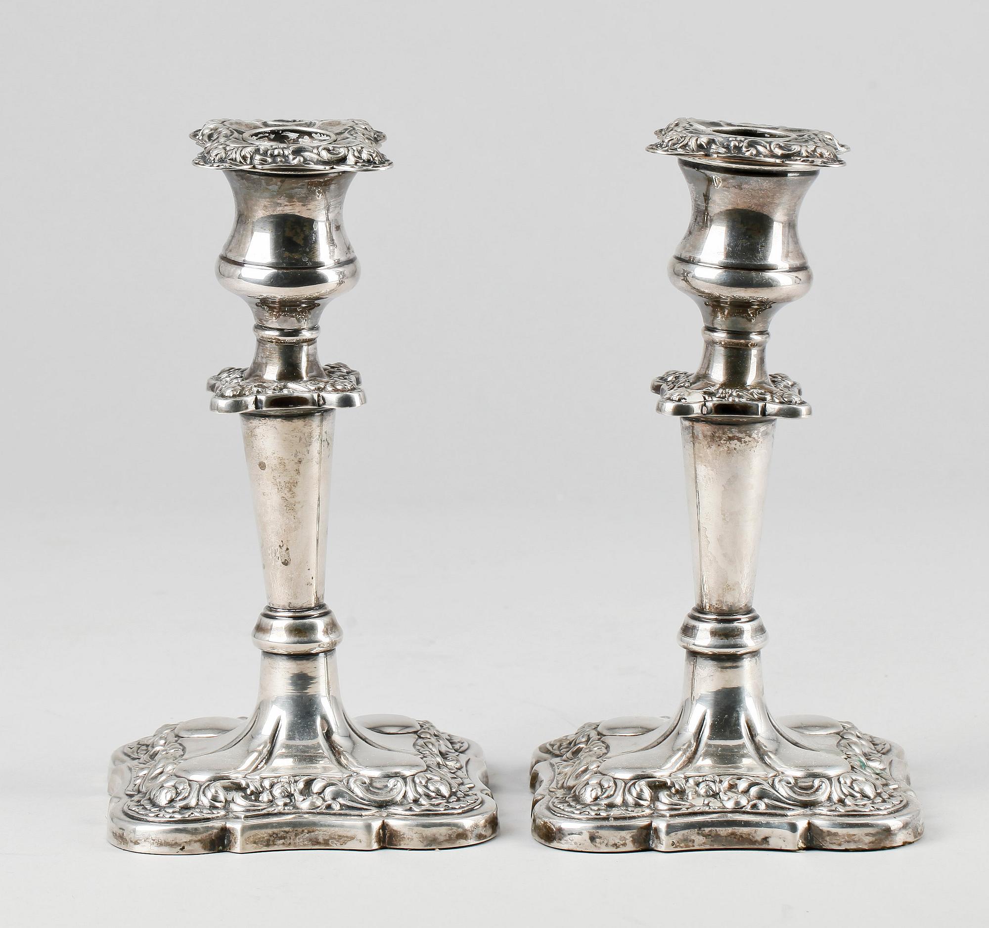 LJUSSTAKAR, ett par, silver, 1900-talets mitt - andra hälft.