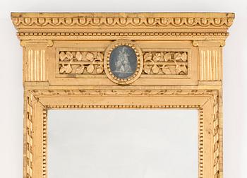 A Swedish late gustavian mirror signed by Olof Wetterberg, ca 1800.