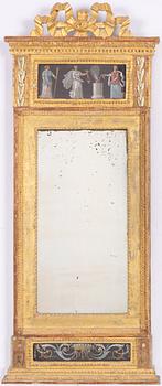 A late Gustavian mirror, circa 1800.