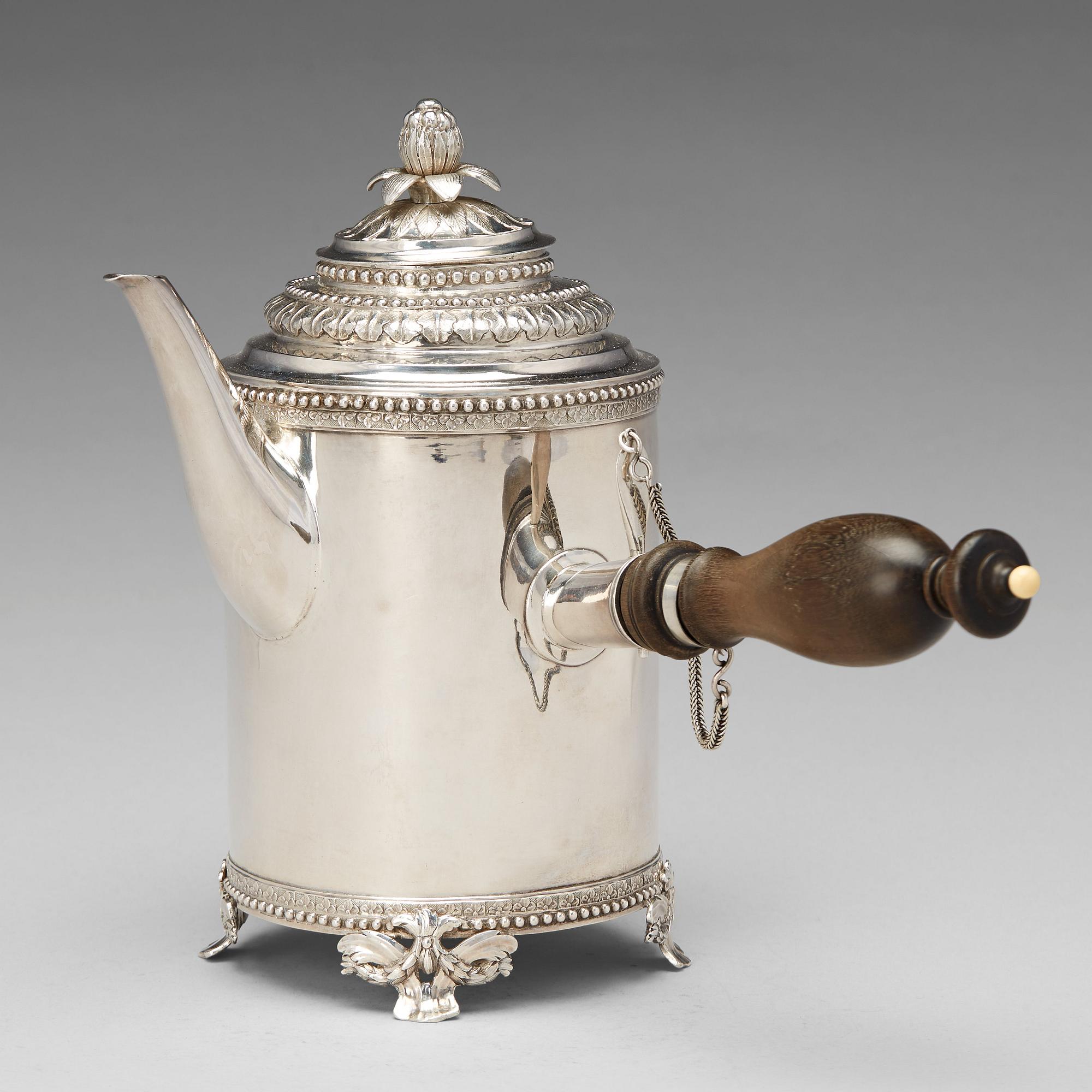 Jöns Granbom, kaffekanna, silver, Stockholm 1785. Gustaviansk.