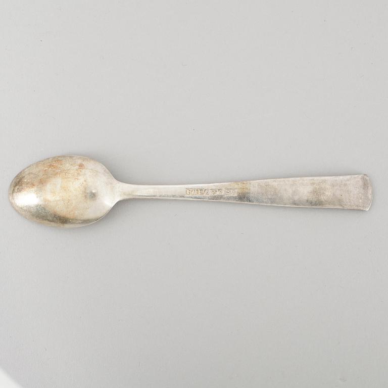 TESKEDAR, 12 st, silver "Rosenholm", GAB, Stockholm, 1900-talets andra hälft, vikt ca 197g.