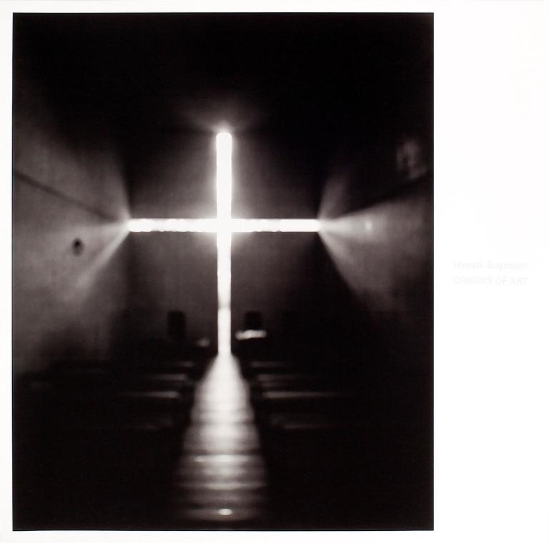 HIROSHI SUGIMOTO, offsetlitografi, (Tri-tone lithograph) "Origins of art", Church of Light, 1997.