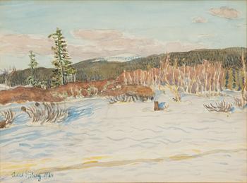 Axel Sjöberg, akvarell, signerad och daterad 1924.