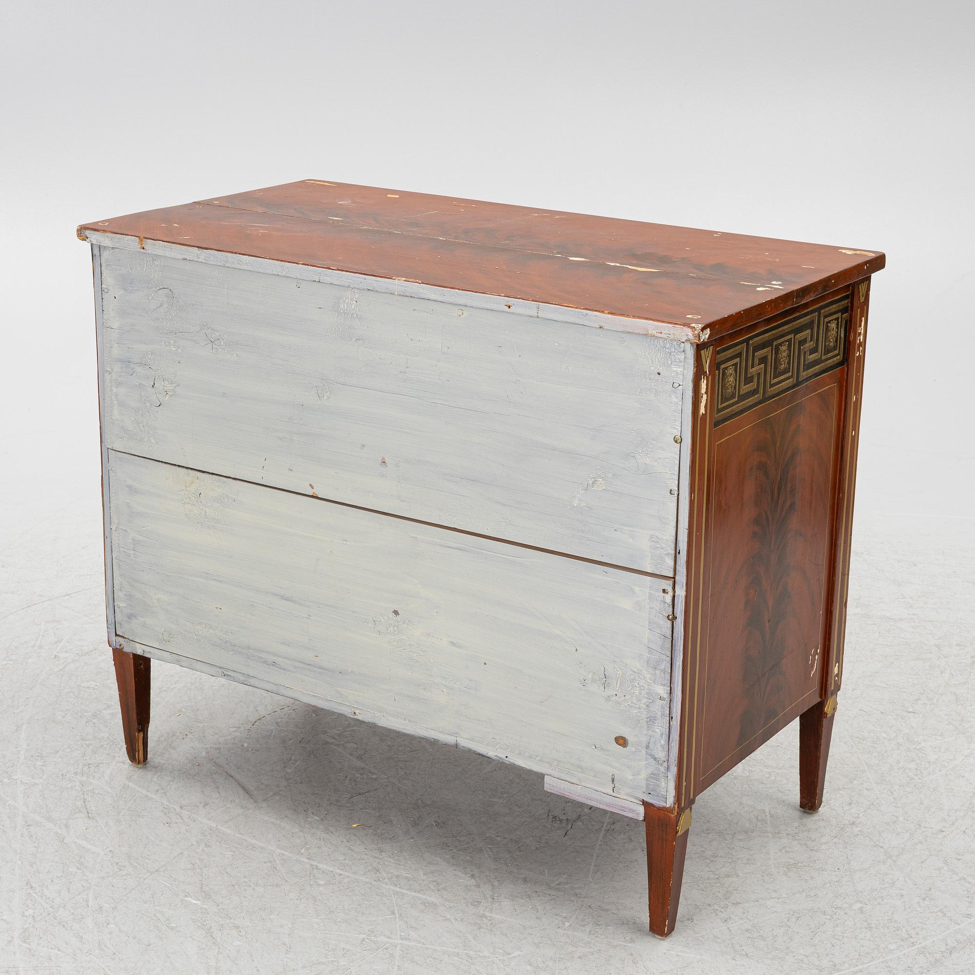 A late Gustavian commode from J. N. Asplinds workshop in Falun (1785-1820).