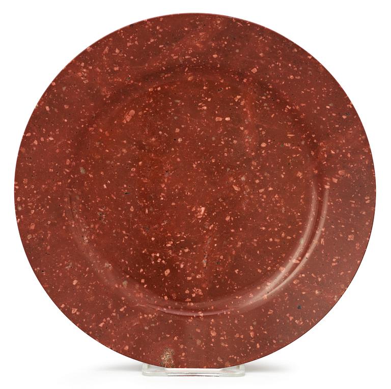 A Swedish first half 19th century porphyry dish.