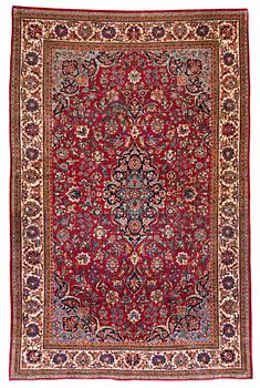 1285. SEMI-ANTIQUE SILK KASHAN. 208,5 x 136 cm.