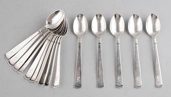 KAFFESKEDAR, 15 st, silver, modell Rosenholm. Vikt ca 228 g.