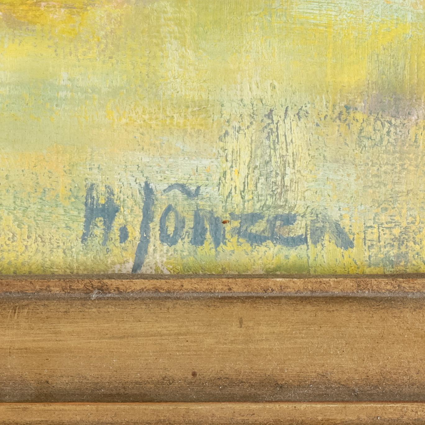 HADAR JÖNZÉN, olja på pannå, signerad.