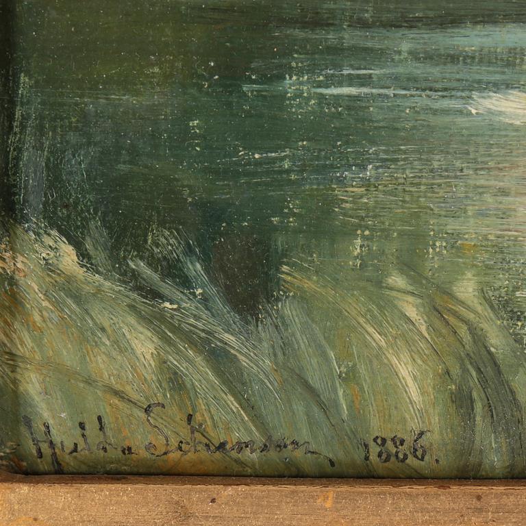 HULDA SCHENSON, olja på duk, signerad samt daterad 1886.