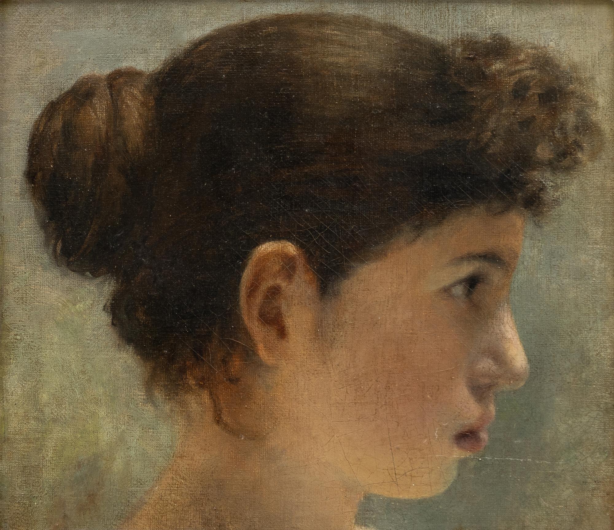 Unknown artist, 19th century, Young woman in profile.