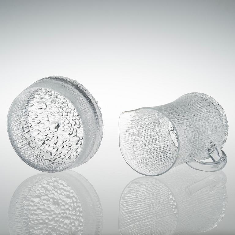 TAPIO WIRKKALA KANNA OCH SKÅL av glas, "Ultima Thule", Iittala.