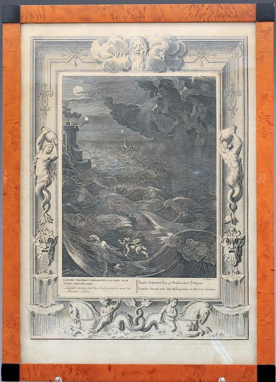 BERNARD PICART, 10st, gravyrer, ur boken  “The Temple of Muses", 1700-talets mitt.