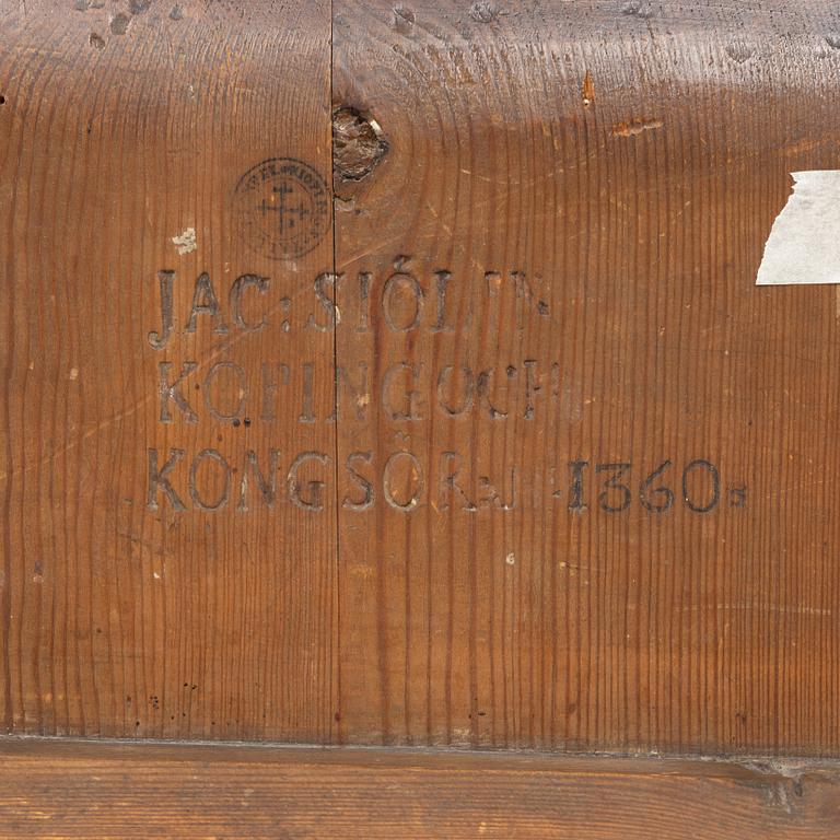 An Gustavian alder veneered table by Jacob. Sjölin (1767-1785).
