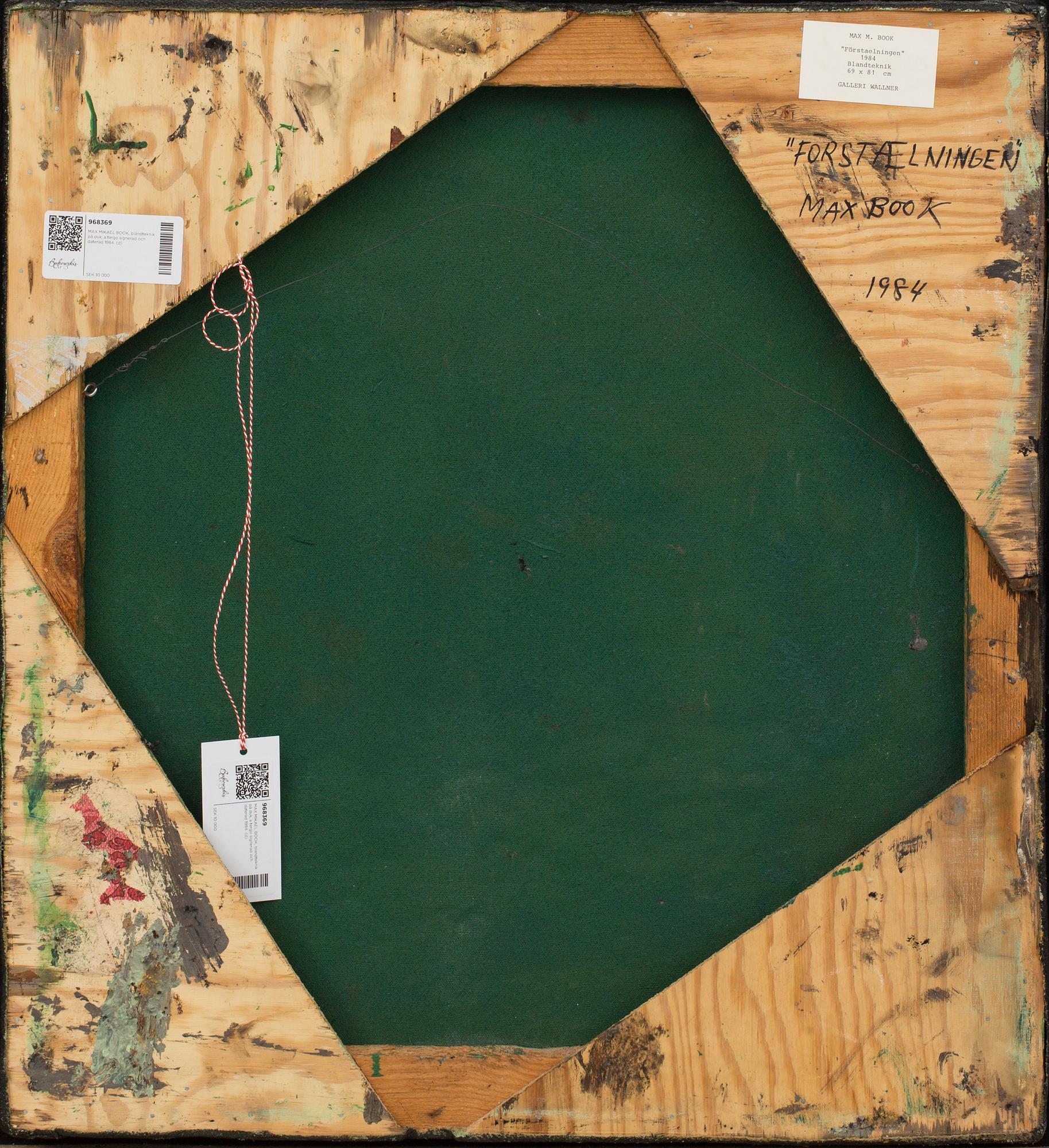 MAX MIKAEL BOOK, mixed media on canvas, signed and dated.