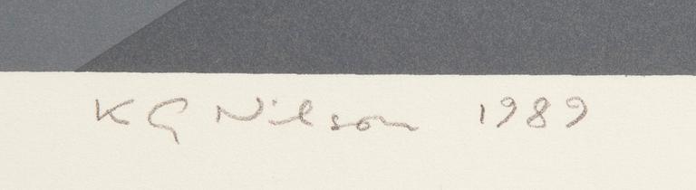 KG Nilson,  färglitografi, signerad daterad och numrerad  1989 1/250.