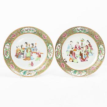 Parti porslin, 10 delar, Kanton, Kina, 1800-tal.