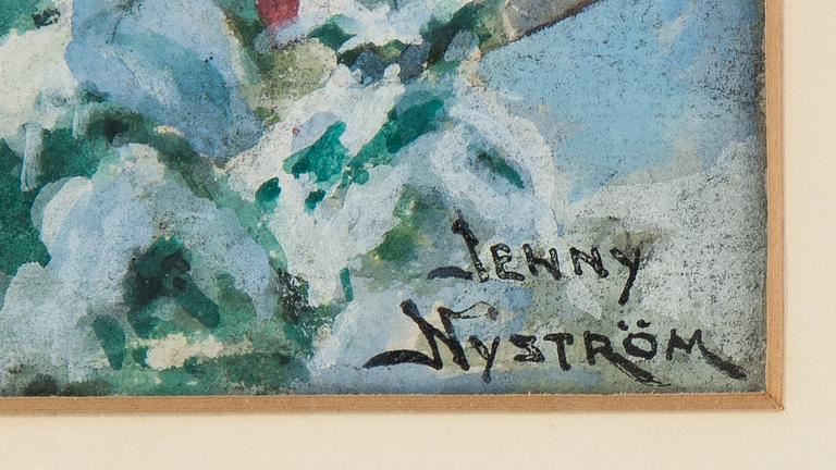Jenny Nyström, akvarell, signerad.