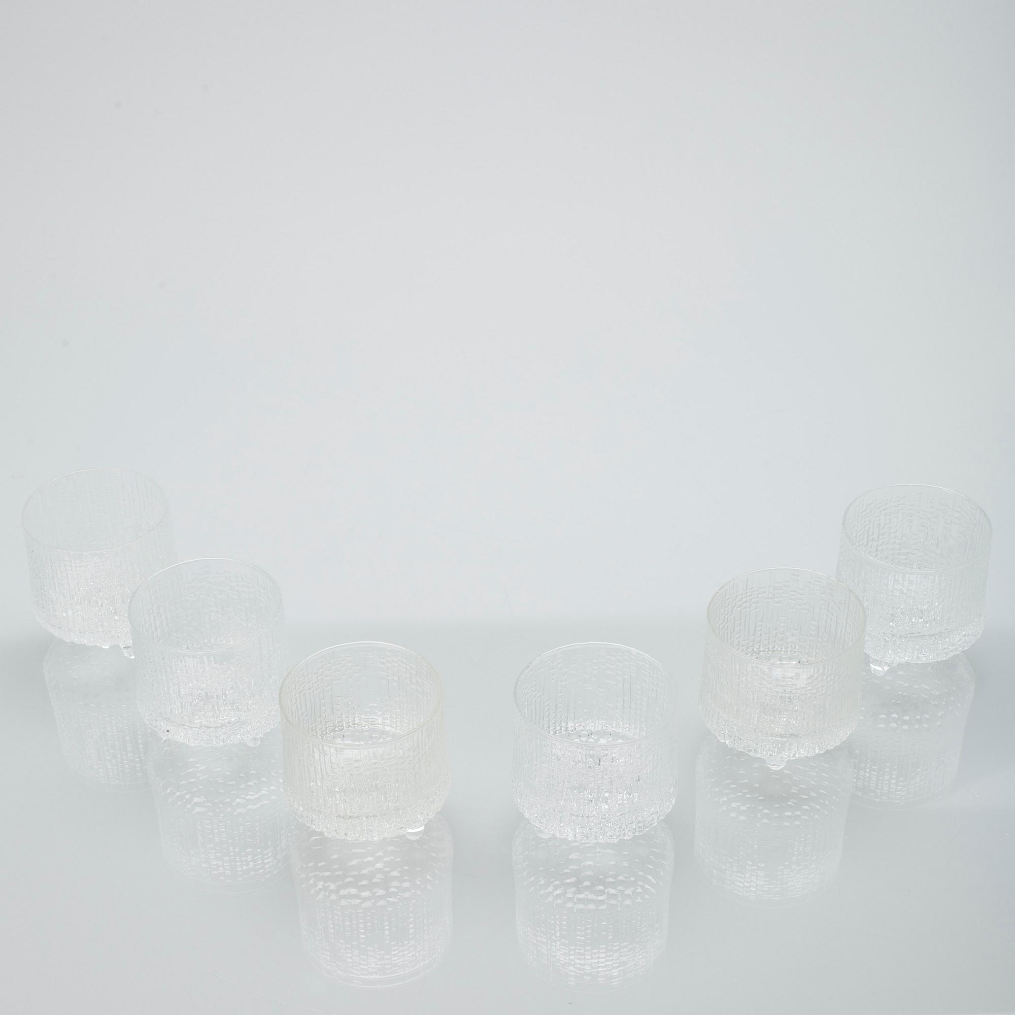 GLAS, 6 st, Ultima Thule", Tapio Wirkkala, Iittala 1970-tal.