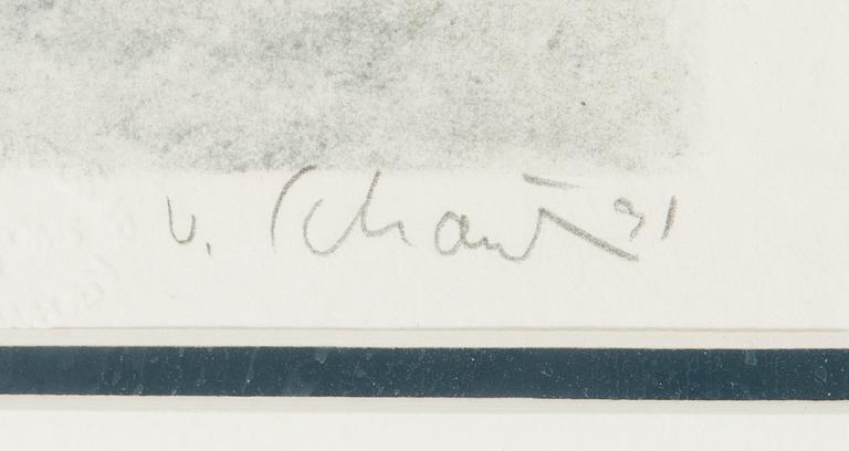 Philip von Schantz, litografia, signeerattu ja päivätty -91, merkitty P.T.