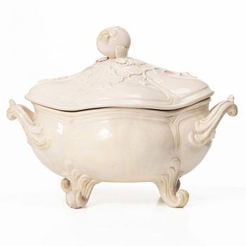 A Rococo tureen with cover, probably Marieberg, 18th Century.