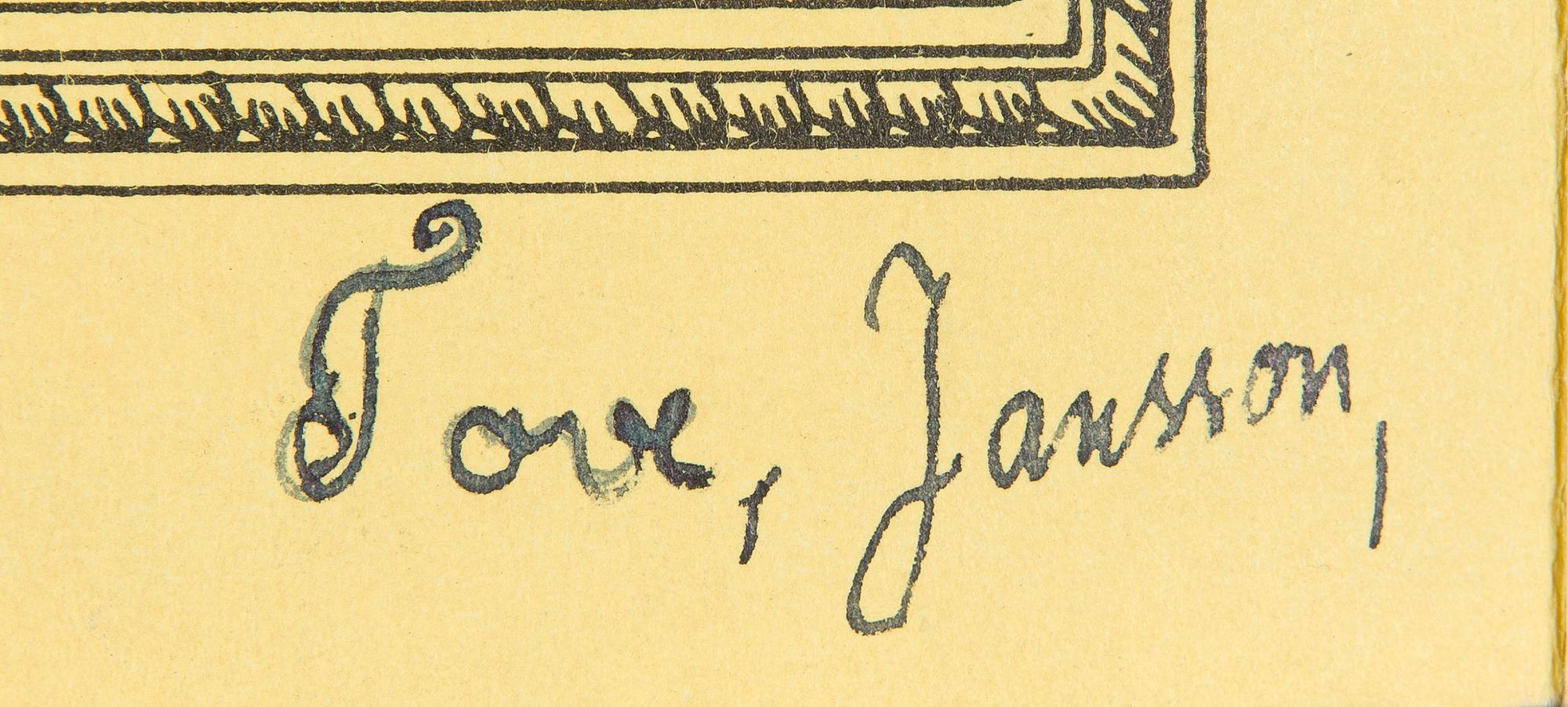 Tove Jansson, Booklet, A Tale of Moomintroll for Föreningsbanken, Helsinki 1956.