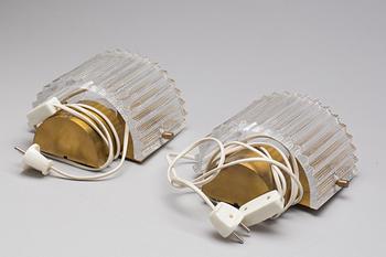 VÄGGLAMPOR, ett par, Carl Fagerlund, Orrefors.