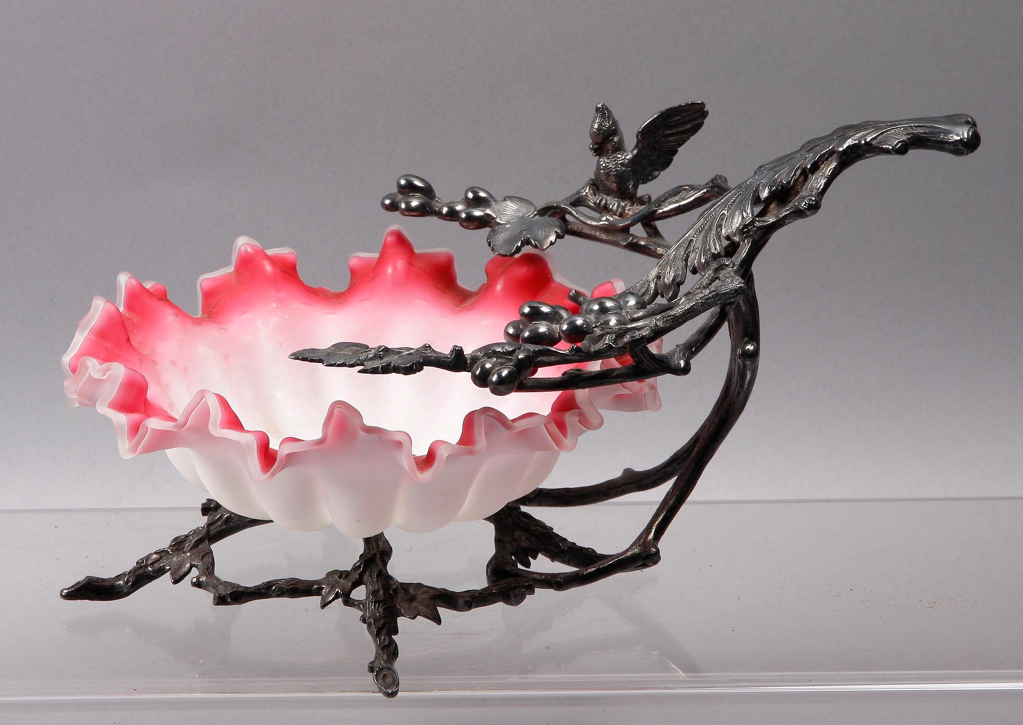 SKÅLFAT, glas och metall, 1800-talets andra hälft.