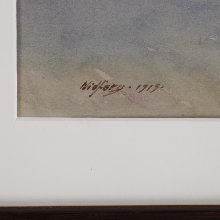 GUNNAR WIDFORSS. Signerad Widforss och daterad 1919. Akvarell.