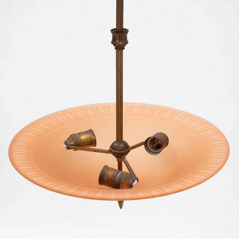 Harald Notini, taklampa, modell "6508", Arvid Böhlmarks Lampfabrik, 1920-30-tal.