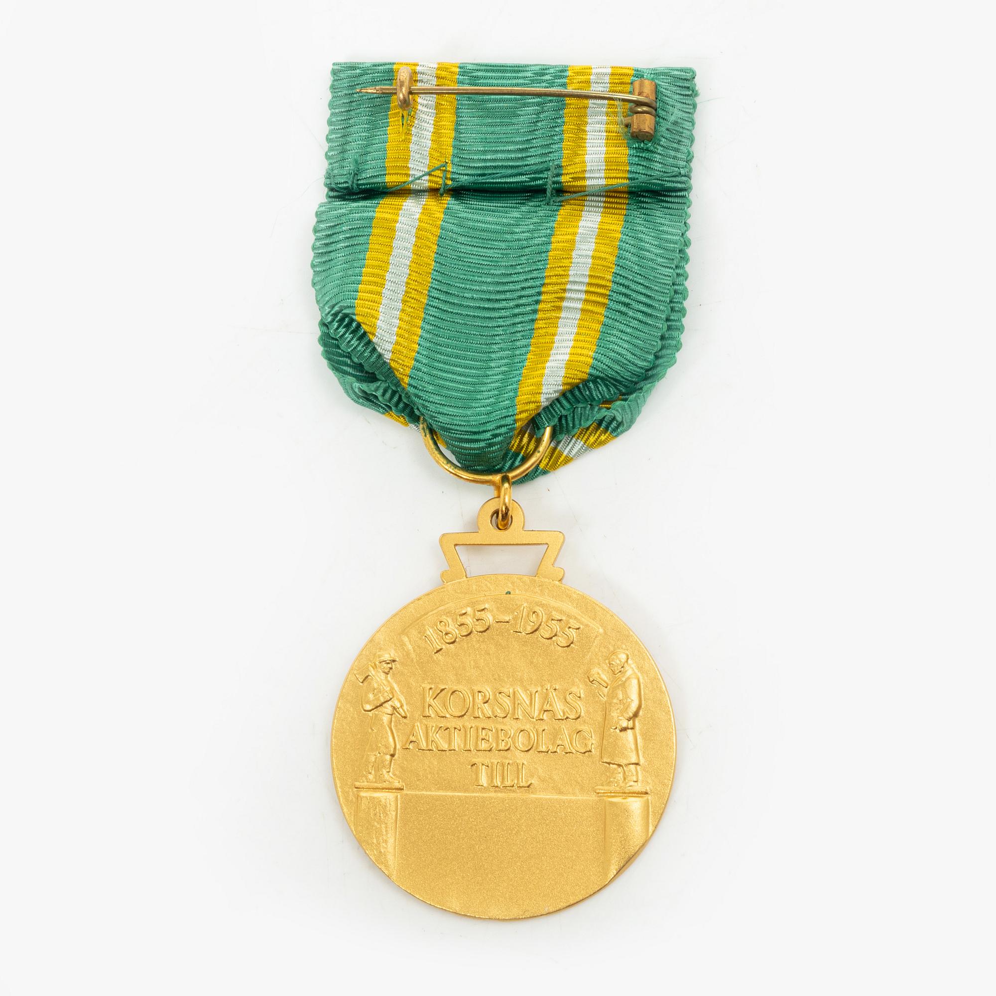 An 18K gold medal, Sporrong, Stockholm 1958.