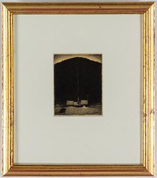 John Bauer, litografi, ur sviten: "Troll". Signerad B i trycket.