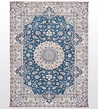 A carpet, Nain, part silk, 6 Laa, ca 312 x 208 cm.
