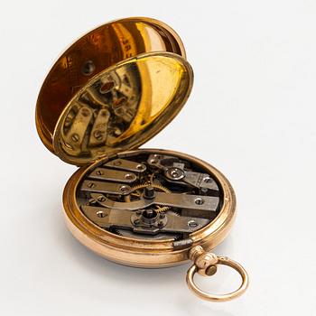 Pocket watch, Tobias, 34 mm, 14K gold, lever escapement, plastic crystal.