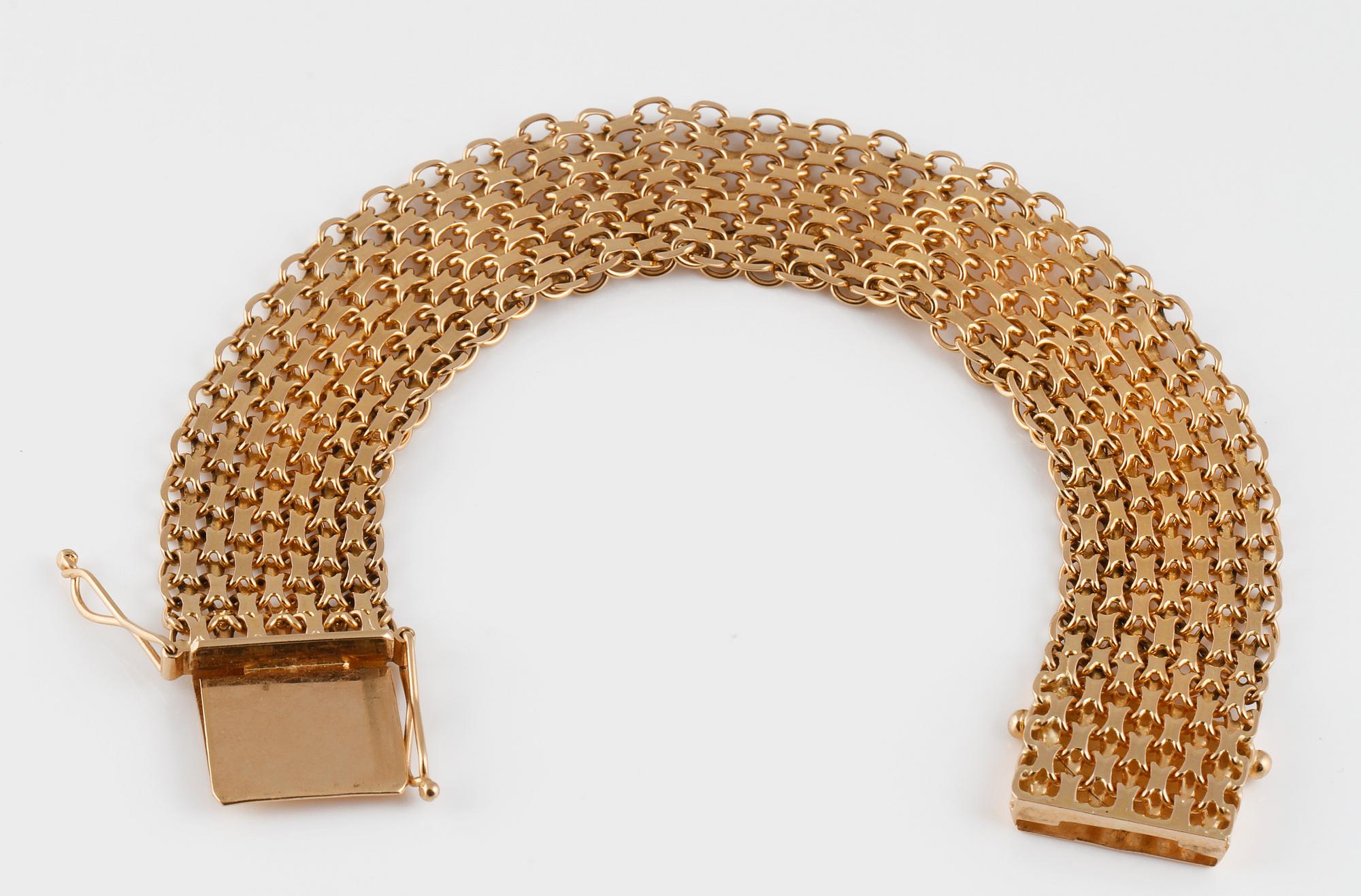 ARMLÄNK, 18K guld, MGT, Stockholm, 1964. Vikt 31,7 gram.