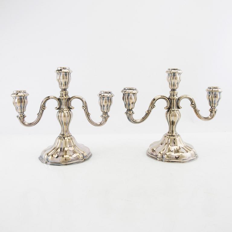 Candelabra, a pair, Rococo style, mid-20th century.