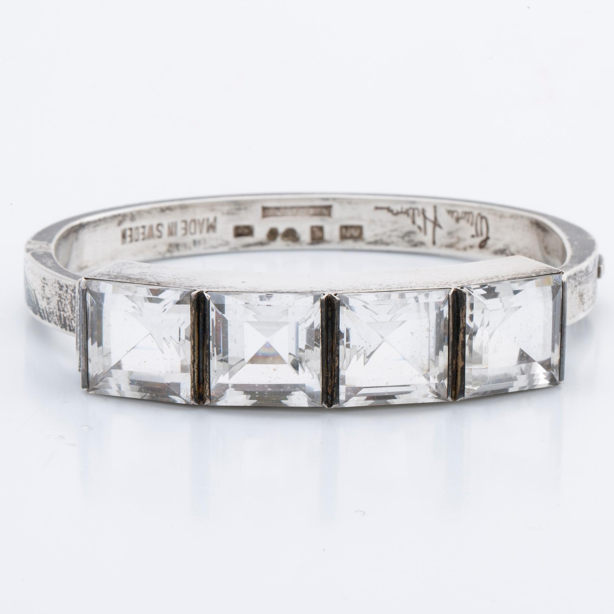 Wiwen Nilsson, armband, Lund 1939, sterling med bergkristall.