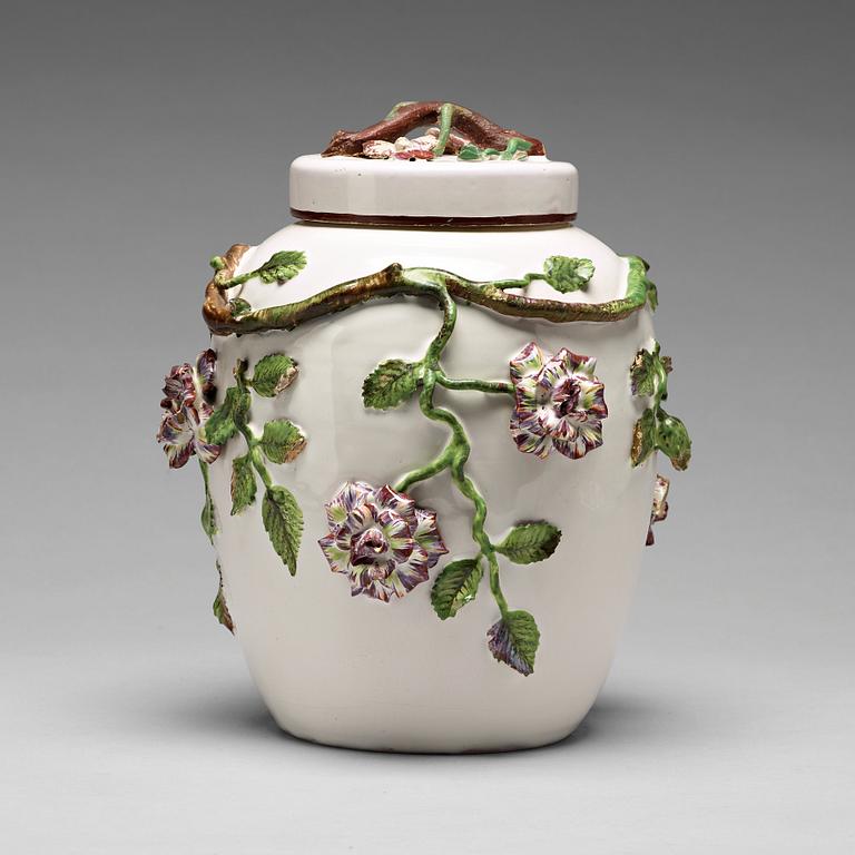 POTPOURRIURNA med LOCK, fajans. Marieberg, 1700-tal.