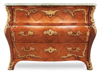 A Swedish Rococo commode dated 1762 by C. Linning, master 1744.