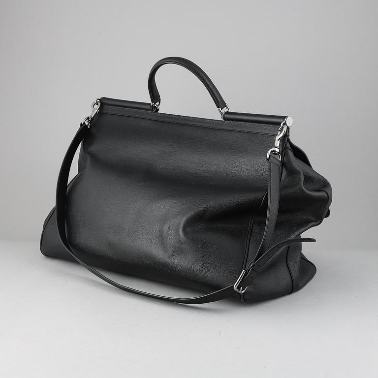 Dolce & Gabbana, a black leather weekend bag.