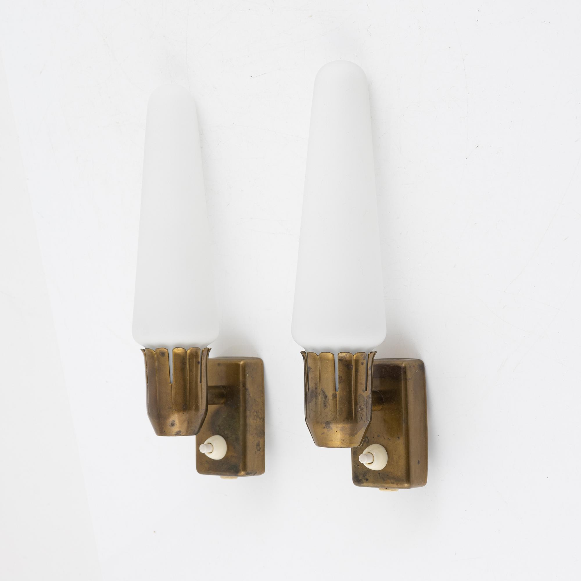 Harald Notini, a pair of wall lamps model "8541", Arvid Böhlmarks Lampfabrik 1950s.