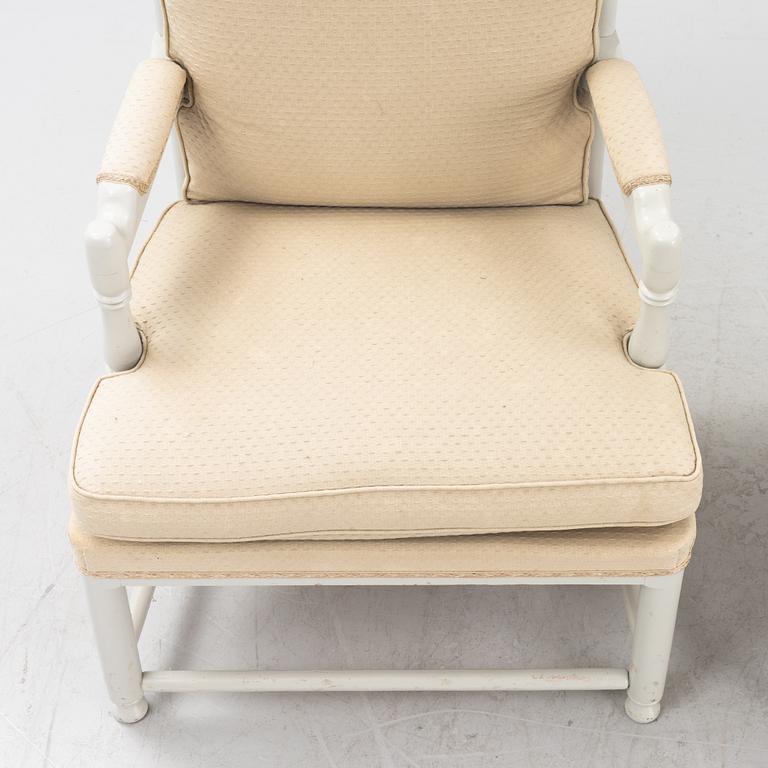 A pair of Gustavian style armrest chairs, 20th century.