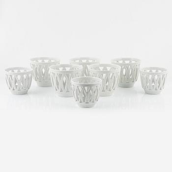Gunnar Nylund, a set of eight 'Olympia' pots, Rörstrand, 1940's/50's.