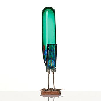 Alessandro Pianon, skulptur, "Pulcino", glas, fågel, Vistosi, Italien, 1960-tal.
