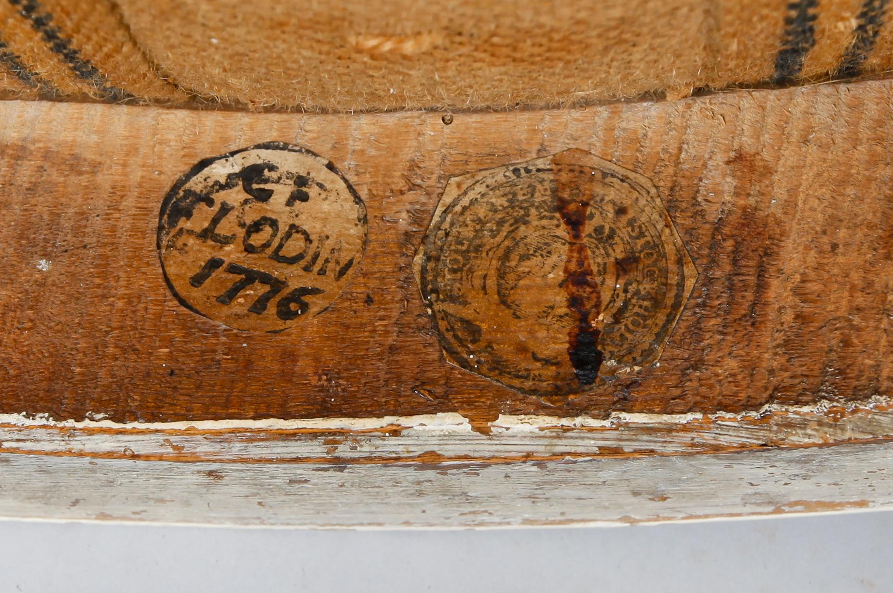 TABURETT, gustavianskt stockholmsarbete, av Carl Fredrik Flodin (1754-1795).