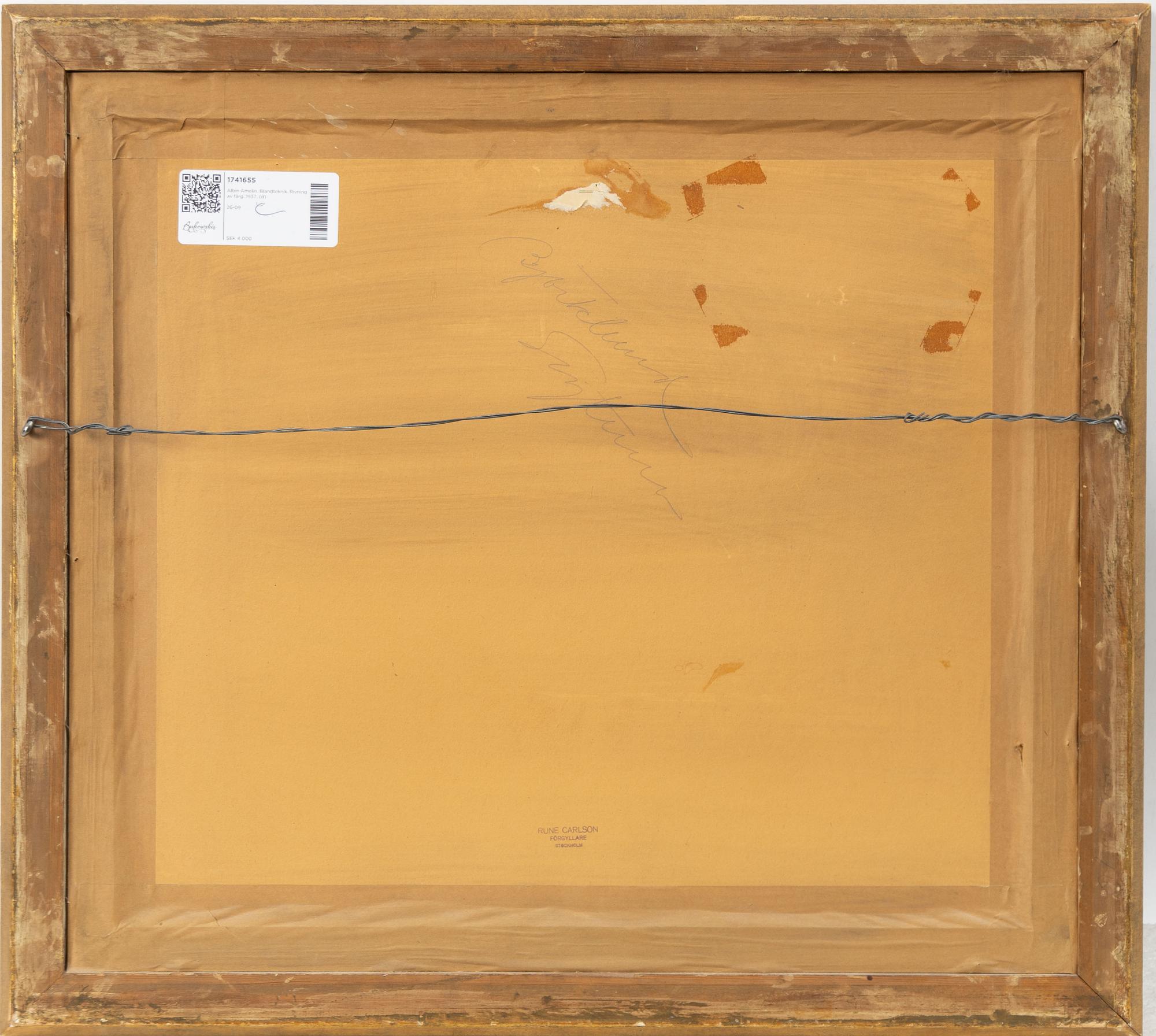 Albin Amelin, "Rivning av färg" (Scraping off paint).