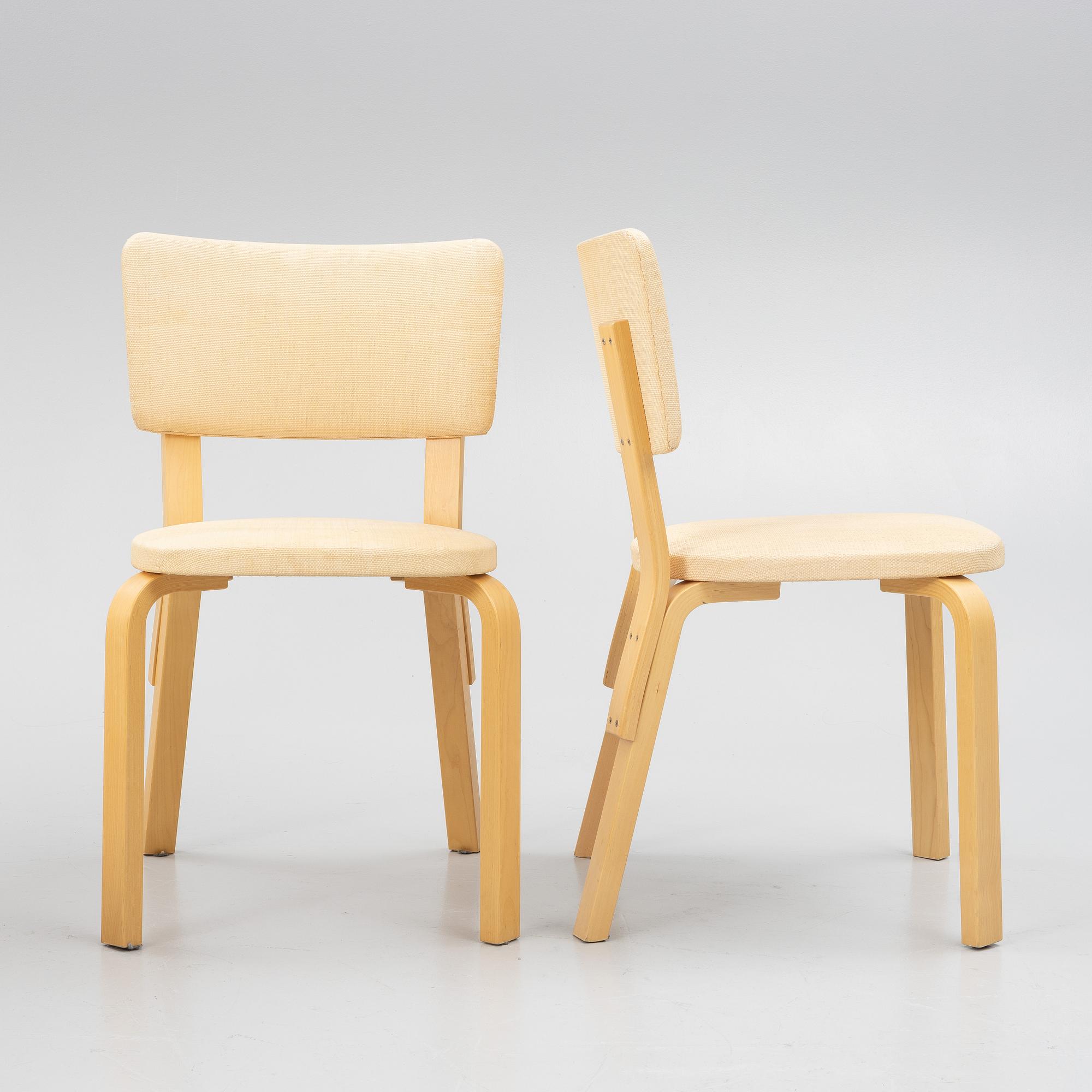 Alvar Aalto, four model 63 chairs, Artek, late 20th century.