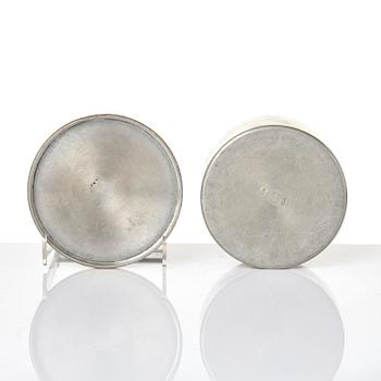 Björn Trägårdh, a pewter and brass lidded jar, Firma Svenskt Tenn, Stockholm, 1951.